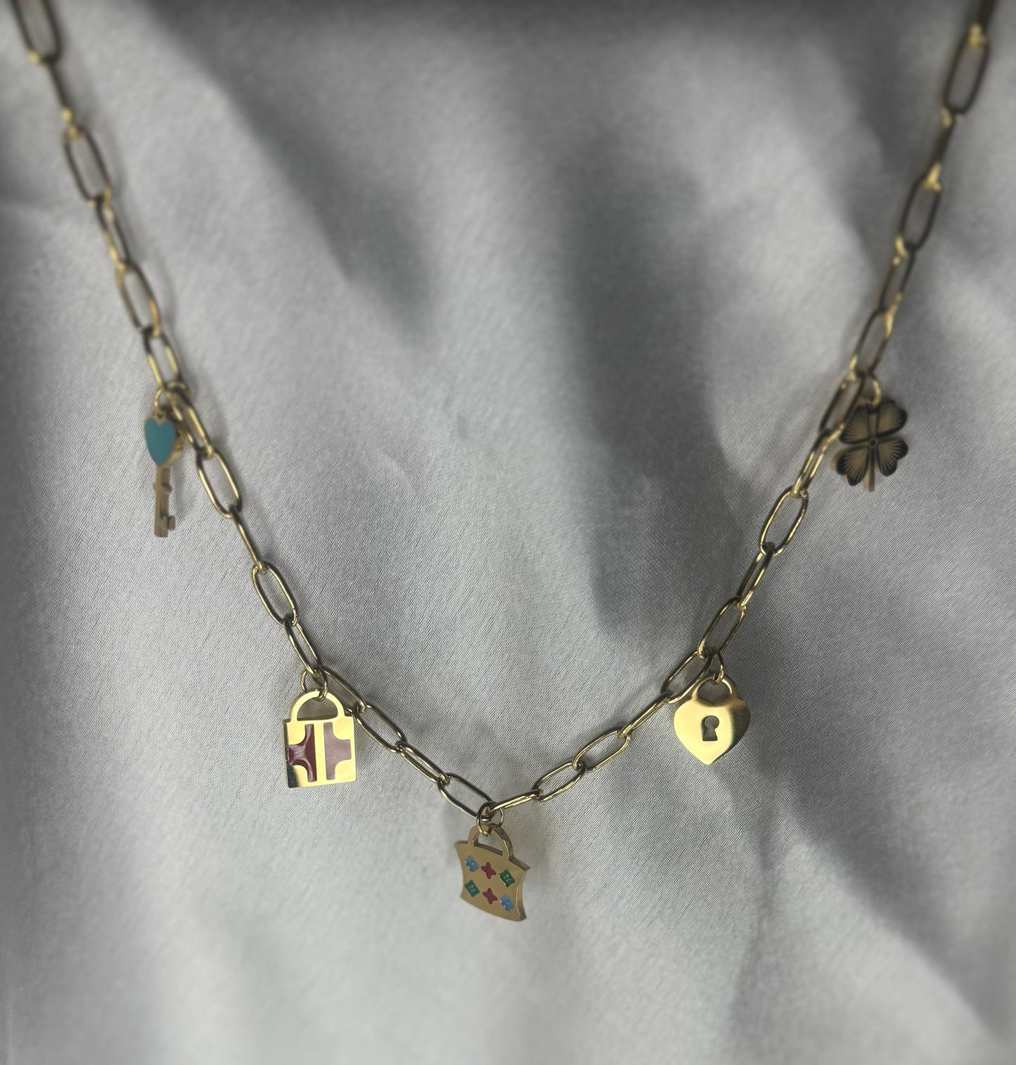 Heart Lock Charms Necklace