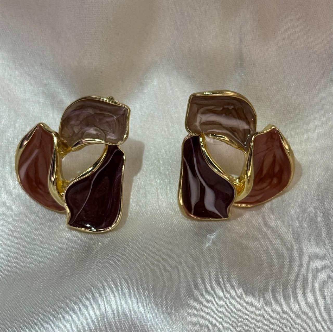 Marbled Mocha Swirl Earrings