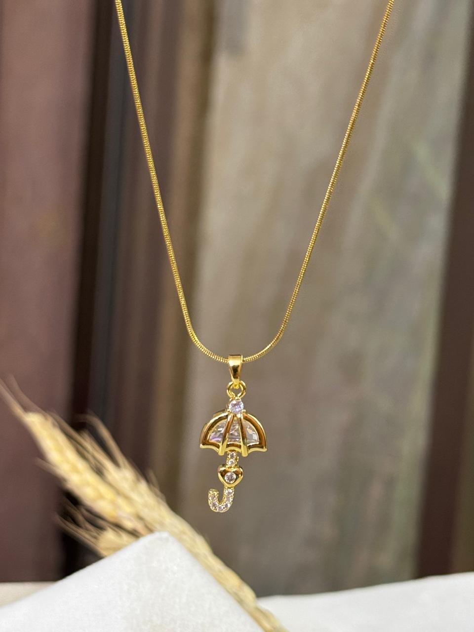 Gilded Umbrella Necklace