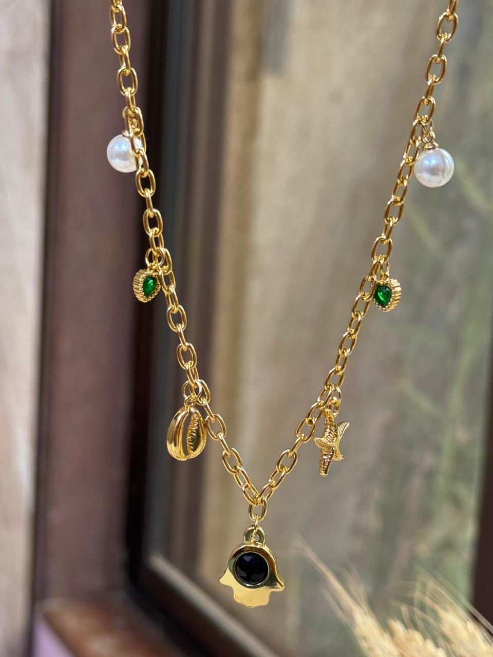 Noir Amalfi Charm Necklace