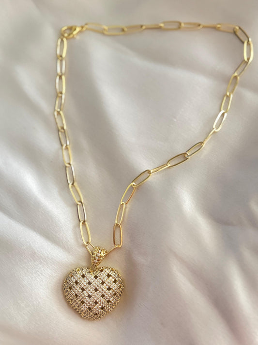 Celeste Pavé Heart Necklace