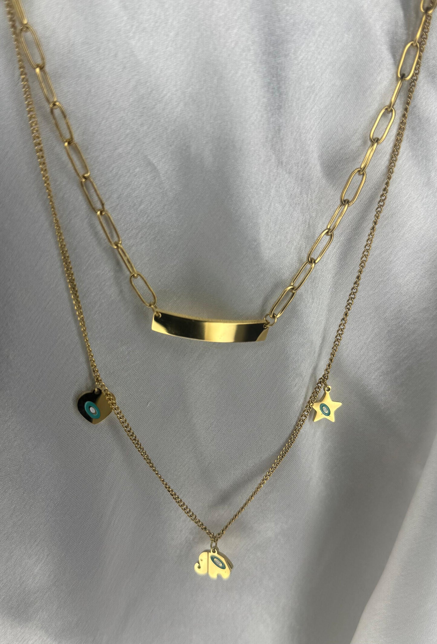 Two Layer Charms Necklace