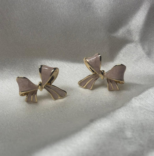 Pink Bow Earrings