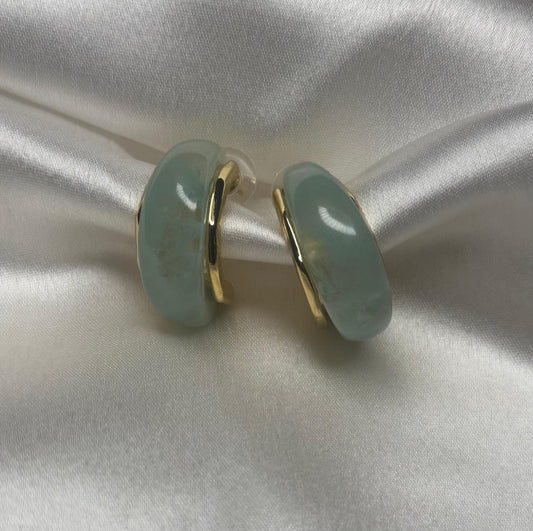 Blue Hoops Earrings