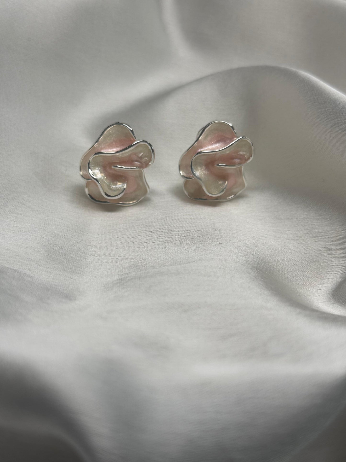 Pink Flower Earrings