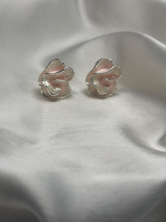 Pink Flower Earrings