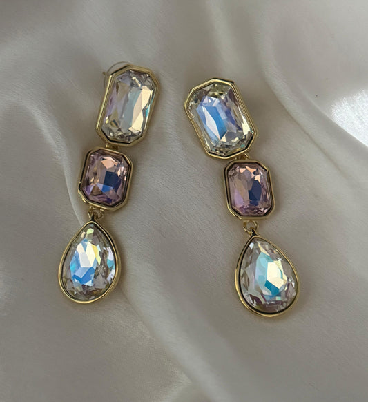 3 Diamond Drop Earrings