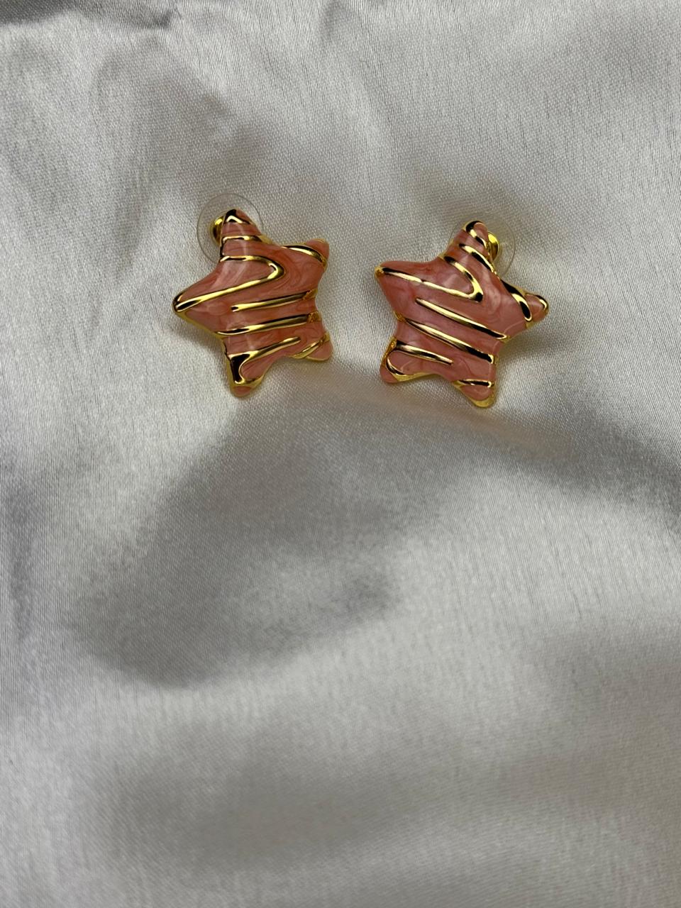 Peach Star Pop Earrings
