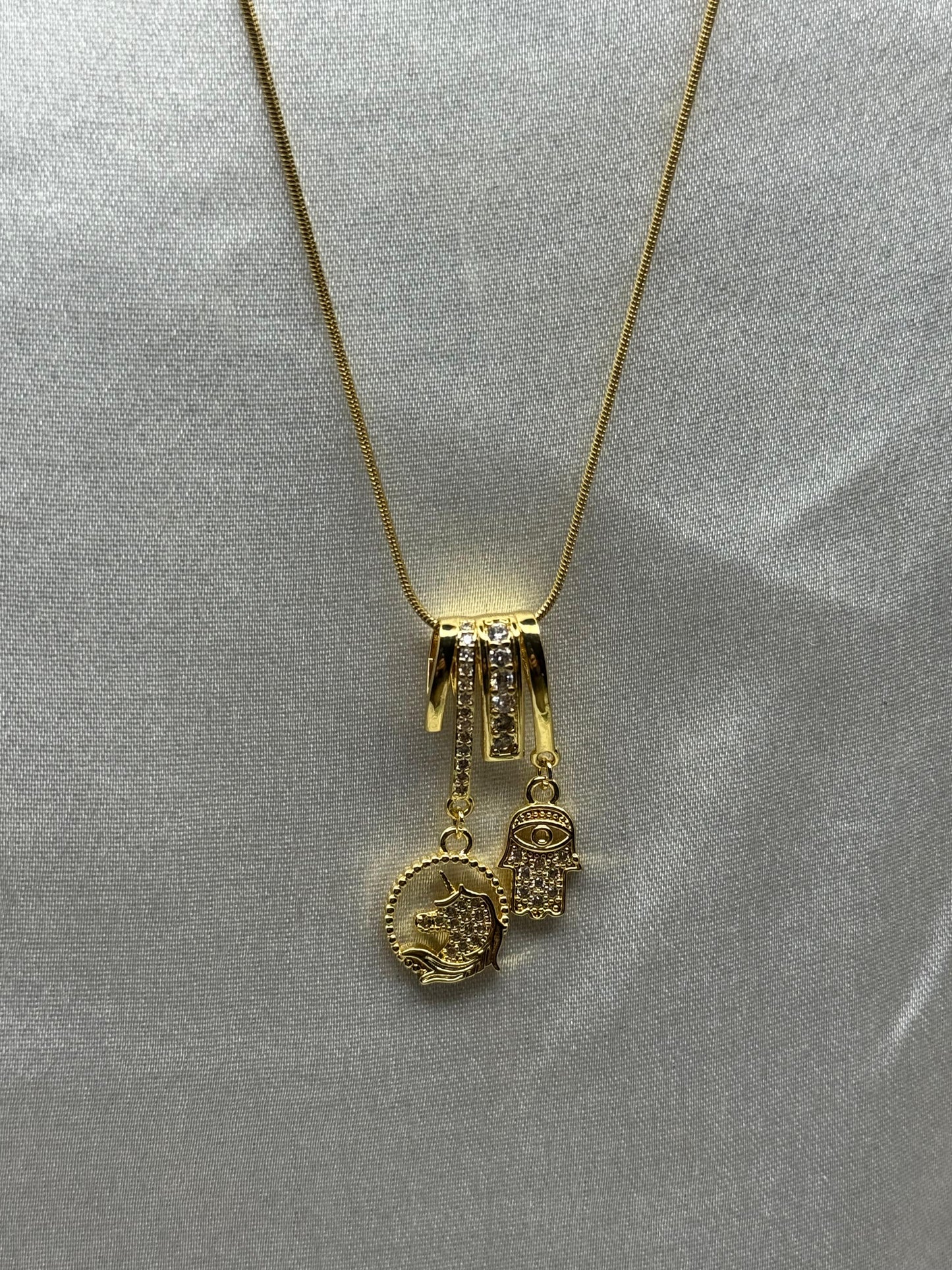 Evil Eye & Unicorn Charm Necklace
