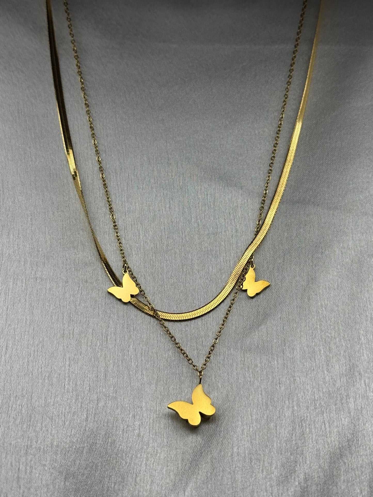 Luminous Butterfly Trio Necklace
