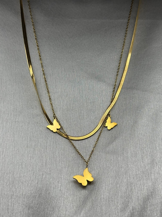 Luminous Butterfly Trio Necklace
