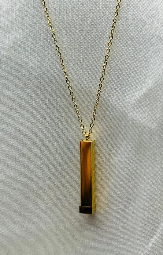 Obsidian Gold Bar Necklace