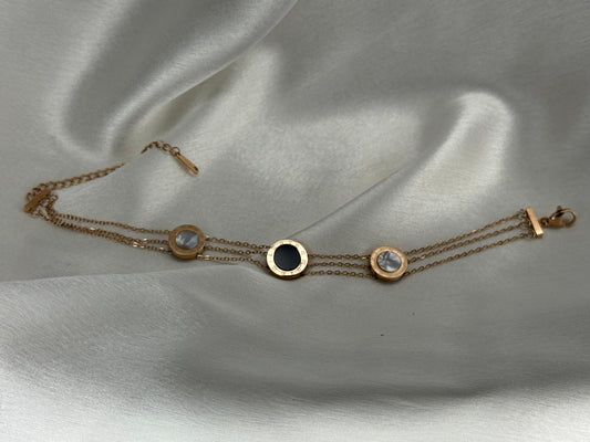 3 Noir Halo Gold Bracelet