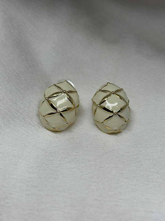 Ivory Quilted Luxe Studs