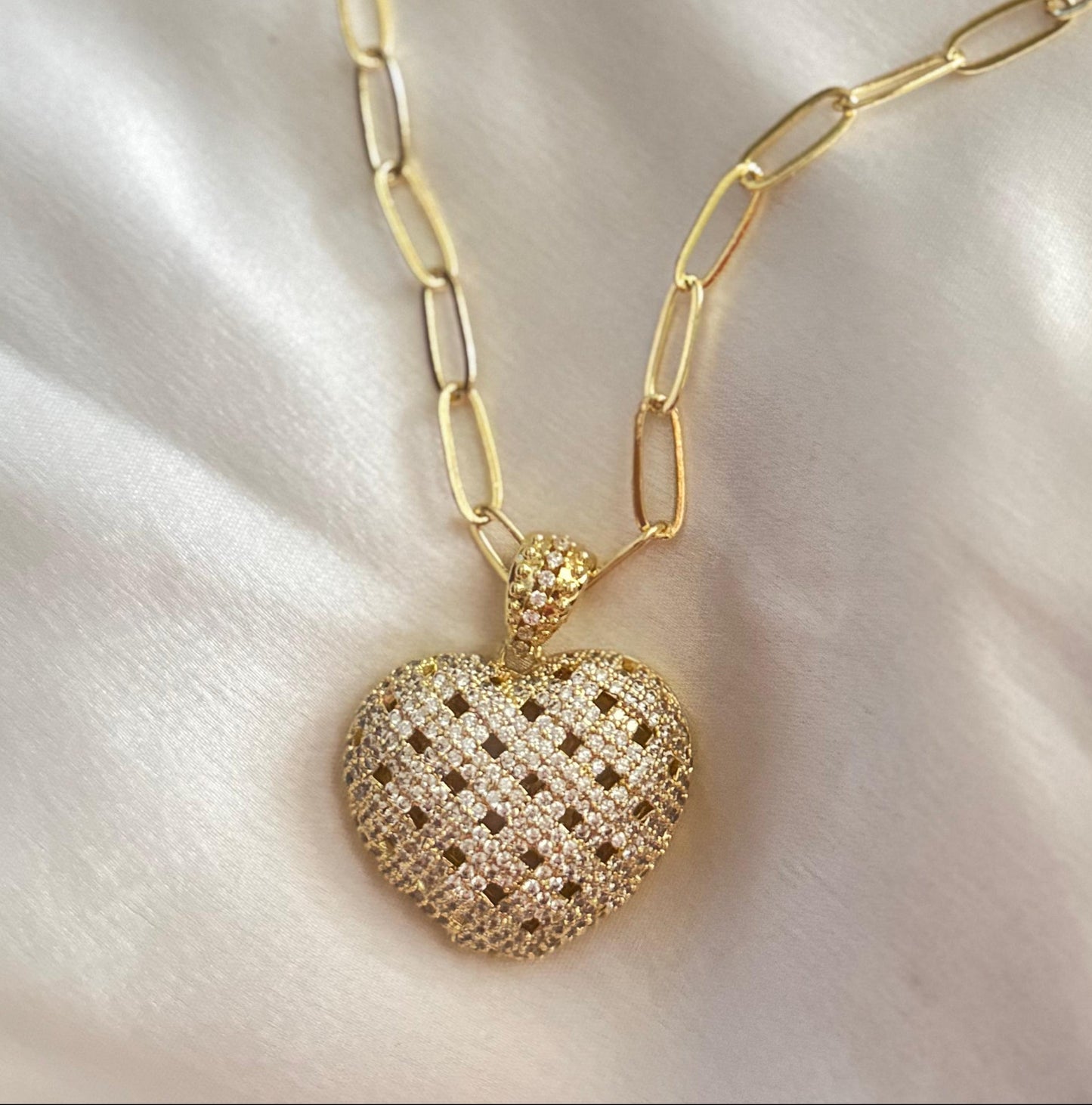 Celeste Pavé Heart Necklace